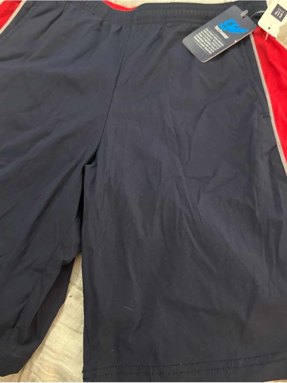GAP NWT XXL Navy red  Kids Shorts Reflective Racing Stripes lightweight fast dry